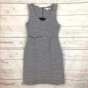 Boden navy and white striped Ponte dress